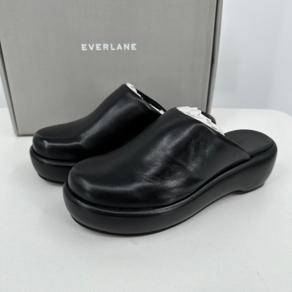 Everlane The Puffa Flatform in Black Leather size 5 Women's Chunky Platform Clog